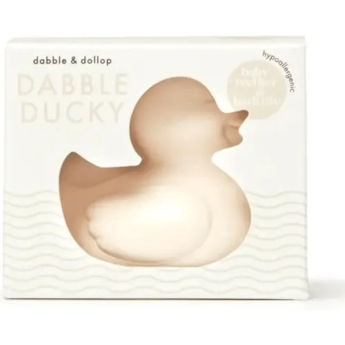 Dabble & Dollop Ducky Toy Teether - Latex-Free, Odor-Free, Phthalate & BPA Free, Dishwasher Safe, Recyclable, Non Toxic, Award Winning Rubber Duck Toy, Made in USA