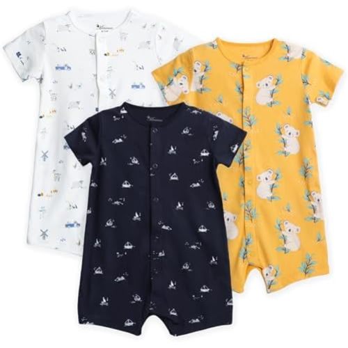Baby Infant Boys Short Sleeve Rompers Jumpsuits Cotton Summer Clothes for Toddler