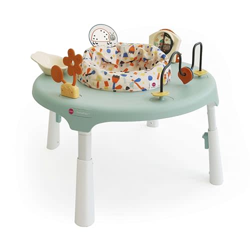 ORIBEL PortaPlay 2-in-1 Baby Activity Center & Play Table| 5 Months+ | Convertible & Portable Stage-Based for Baby| with Development Focused Toys | Unisex (Enchanted Garden, Turquoise)