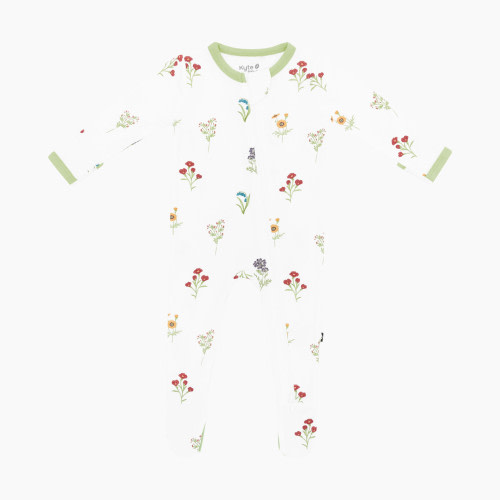 Kyte Baby Printed Zipper Footie - Wildflower, Newborn