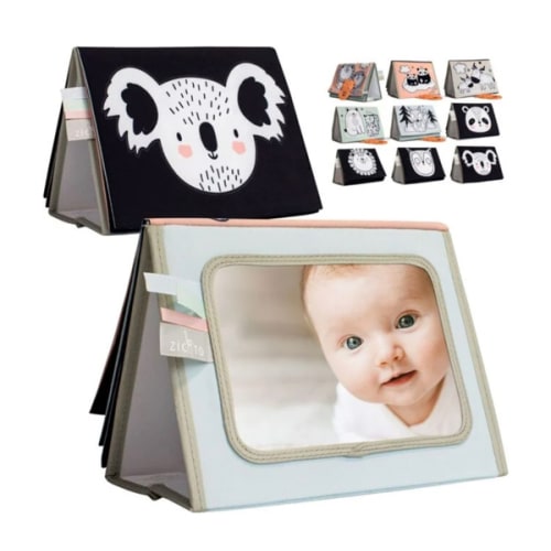 Soft Tummy Time Book w/ Stimulating Baby Safe Mirror