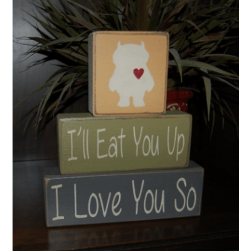 Wood Stacking Blocks | Where The Wild Things Are Nursery Room Decor