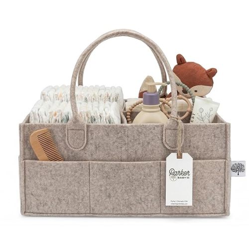Parker Baby Co. Diaper Caddy - Oatmeal, Large