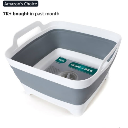 FOSJGO Collapsible Dish Basin with Drain Plug