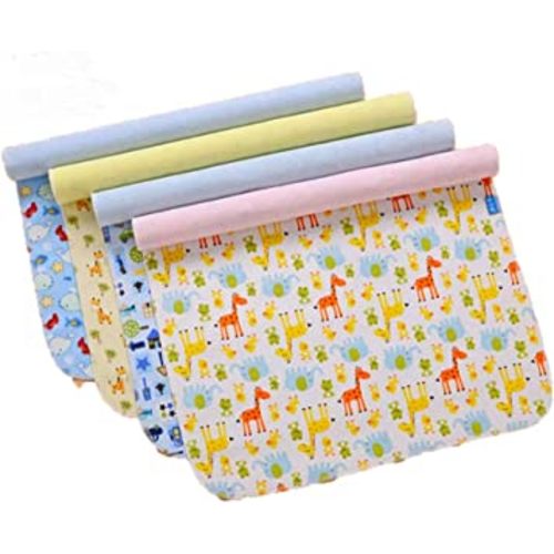 2 Pack Waterproof Crib Mattress Protector Pad Flannel Crib Protector Pad  Incontinence Pad Wetting Reusable Waterproof Cover 100% Water Resistant  Cotton Sheet Savers for Baby 27*39 