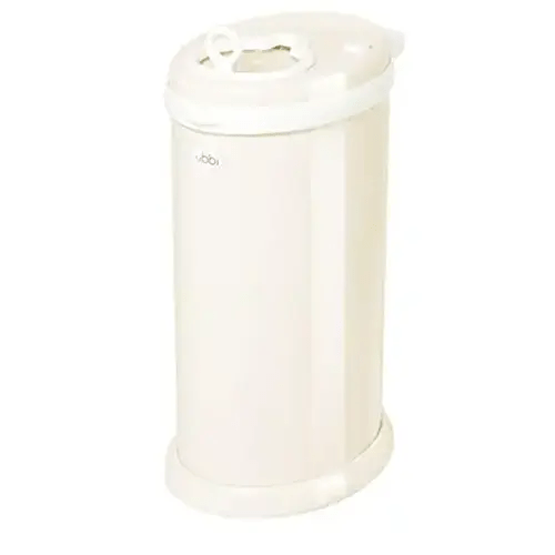 Ubbi Steel Diaper Pail, Odor Locking, No Special Bag Required, Award-Winning, Registry Must-Have, Ivory