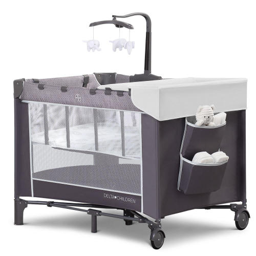 Delta Children LX Deluxe Portable Baby Play Yard With Removable Bassinet and Changing Table, Eclipse - Sam's Club
