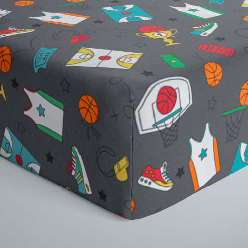 Hoop Stars Fitted Crib Sheet