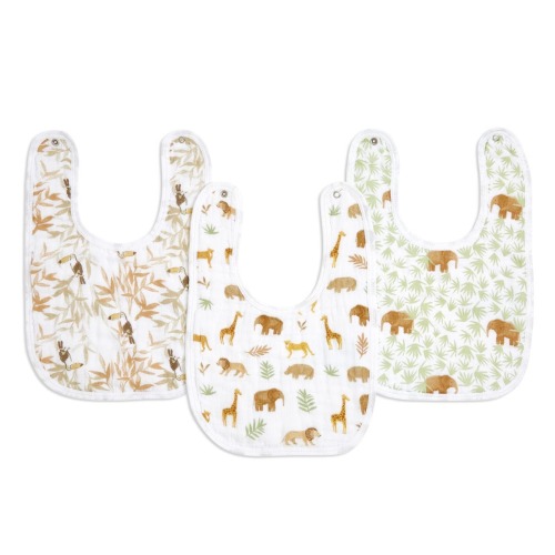 Tanzania Cotton Muslin Snap Bibs 3pk | aden + anais