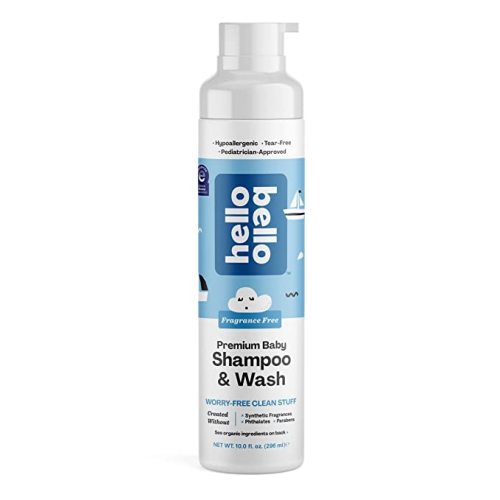 Hello Bello Fragrance Free Extra Gentle Shampoo & Body Wash | Tear-Free, Hypoallergenic, Dermatologist & Pediatrician Tested, Plant Based Formula for Babies and Kids | 10 FL Oz - 10 Fl Oz (Pack of 1)