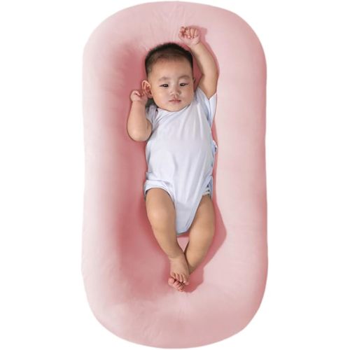 Baby Lounger for Newborn 0-24 Months, Infant Nest Sleeping for Baby in Bed, Soft Breathable Washable Newborn Lounger for Baby (Pink,0-12 Months)