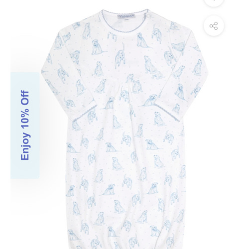 Blue Puppy Love Print Gown