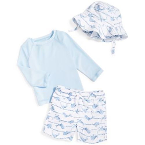 Whales Rashguard, Swim Shorts and Hat (3-6 months)
