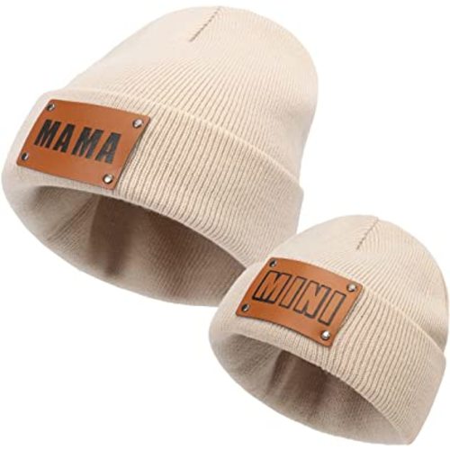 Parent-Child Beanie Hat,Mother & Baby Daughter/Son Winter Warm Knit Hat,Kids Soft Beanie Cap