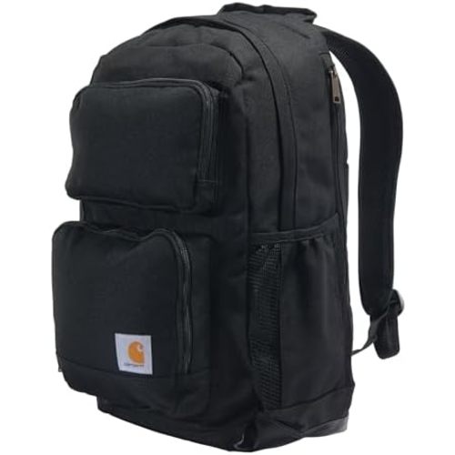 Carhartt 28L Dual-Compartment Backpack, Durable Pack with Laptop Sleeve and Duravax Abrasion Resistant Base, Black