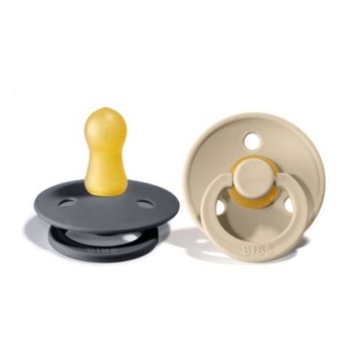 Bibs Colour Latex Pacifier - 0-6 Months - Size 1 - 2pk - Iron/sand