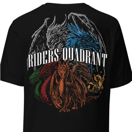 Riders Quadrant T-Shirt (back print) | Fourth Wing Merch – Caffeineandcurses