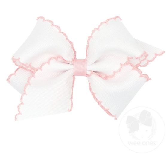 Small Moonstitch Grosgrain Hair Bow with Contrasting Wrap