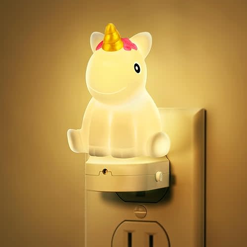DORESshop LED Night Light for Kids, 3D Cute Unicorn Night Lights Plug into Wall with Dusk to Dawn Sensor, RGB+Soft White 3000K Plug in Night Light for Kids Girl Birthday Gift Room Decor