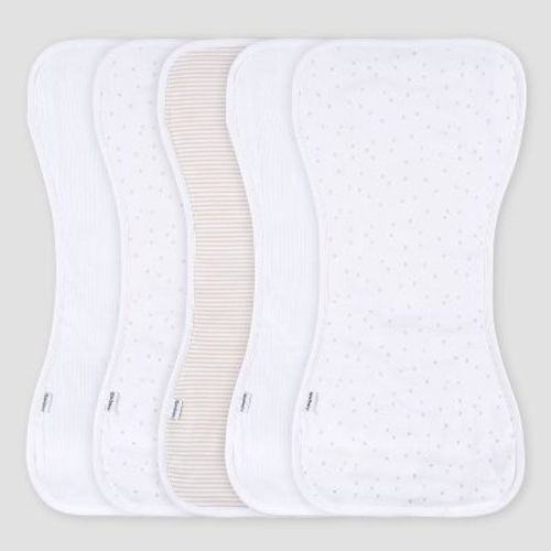 Gerber Baby 5pk Burp Cloth - White
