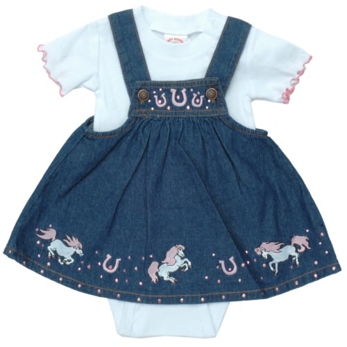 Baby Korral Denim Pony Overall Onesie
