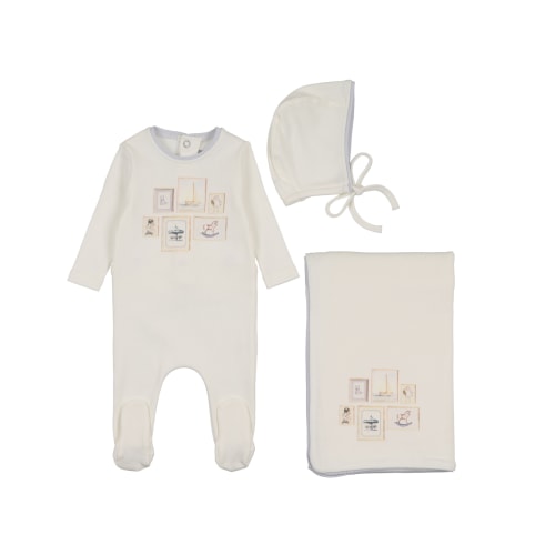 Chalk White Boys Gallery Layette Set