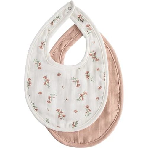 mushie Muslin Baby Bib | Soft Cotton for Drips, Drools & Feedings | Adjustable Fit | 2 Pack