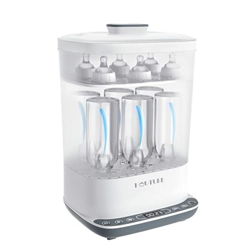 Baby Bottle Sterilizer | Esterilizador de Biberones, 6-in-1 HAUTURE Bottle Sterilizer and Dryer, Electric Steam Bottle Sanitizer for Baby Stuffs, Baby Bottles & Breast Pump Accessories