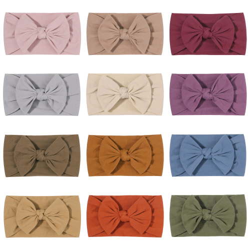 JOYOYO 12 PCS 6.5Inch Baby Nylon Headbands Hairbands Hair Bow Elastics for Baby Girls Newborn Infant Toddlers Kids
