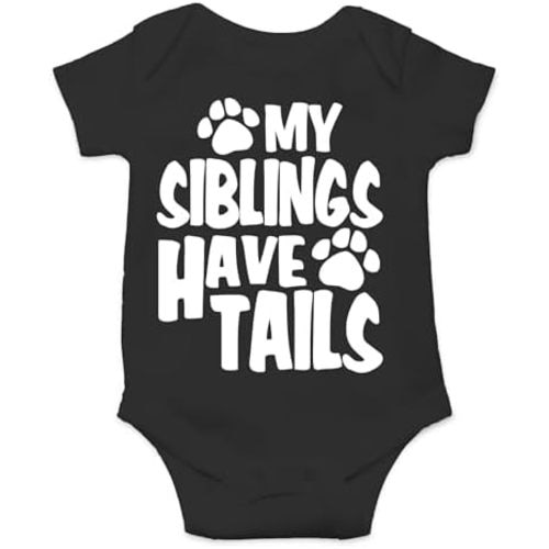 AW Fashions My Siblings Have Tails Baby Bodysuit Funny Cute Newborn Outfit Girl Boy Unisex Romper Clothes