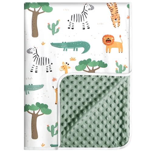 Baby Blankets for Boys or Girls, Super Soft Nursery Crib Blanket, Newborn Blanket with Double Layer, Dotted Backing, Lightweight Baby Crib Blanket, 30 * 40 inche (Great Forest)