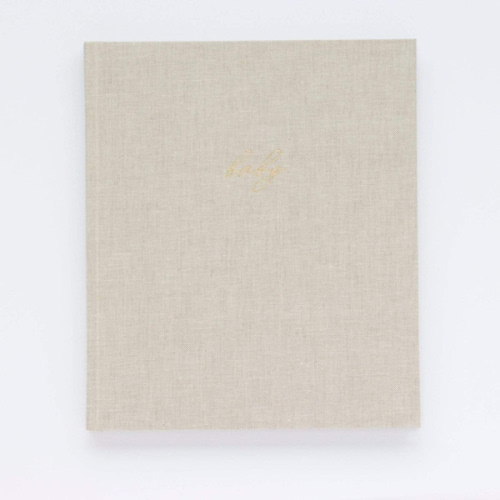 Linen Baby Book - Oat