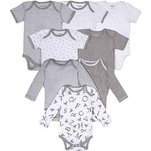 Burt's Bees Baby Unisex Baby Bodysuits, 5-pack Short & Long Sleeve One-pieces, 100% Organic Cotton Bodysuit