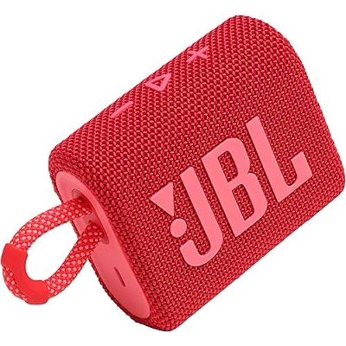 JBL Go 3 - Portable Mini Bluetooth Speaker, big audio and punchy bass, IP67 waterproof and dustproof, 5 hours of playtime, speaker for home, outdoor and travel (Red)