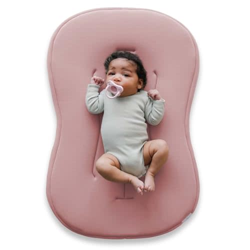Snuggle Me® Baby Lounger Curve (0-6 Months) - Premium Organic Cotton with Foam Core, Machine-Washable Cover, Buttery-Soft & Breathable Infant Lounger with Travel Bag (30 in x 20 in x 1.9 in) - Gumdrop
