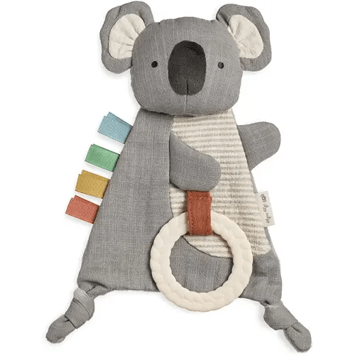 Itzy Ritzy - Bitzy Crinkle Sensory Toy Koala with Crinkle Sound for Babies & Toddlers - Features Soft Braided Teething Ring & Textured Ribbons, Designed for Ages 0 Months and Up, Koala