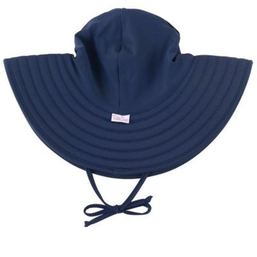 Rufflebutts Girls Upf50+ Sun Protected Swim Hat - Pink Seersucker, 0-12m