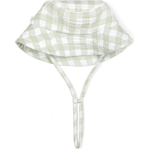 Organic Bucket Sun Hat, Gingham - Makemake Organics | Maisonette