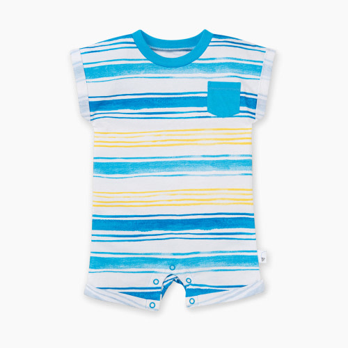 Burt's Bees Baby Organic Cotton Romper Jumpsuit - Sunshine Watercolor, 0-3 Months