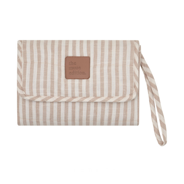 Natural Stripe Linen Change Mat