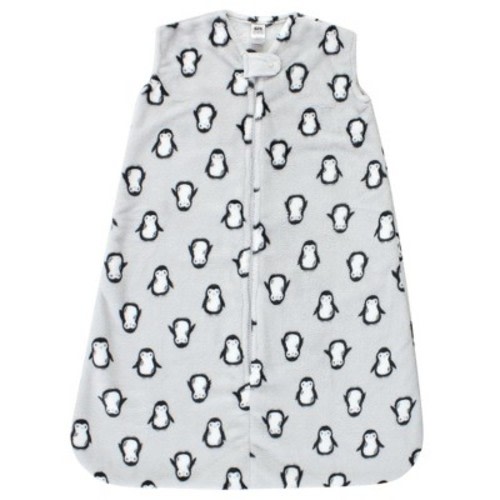 Hudson Baby Plush Sleeveless Sleeping Bag, Sack, Blanket, Gray Penguin, 0-6M