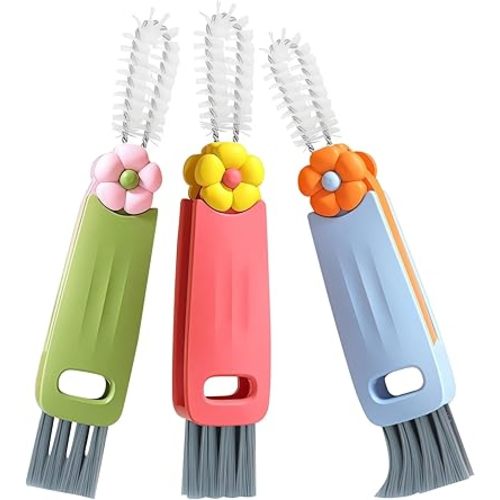 BRUSH - NONENDU 3 in 1 Cup Lid Cleaning Brush, Portable Cup Cleaner Brush, 2024 New Water Bottle Cleaner Brush, 3 in 1 Multifunctional Cleaning Brush for Home Kitchen Cleaning Tools(3PCS)