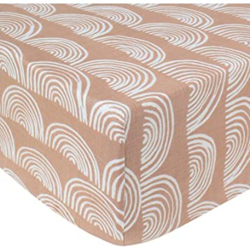 LifeTree Muslin Crib Sheets for Girls and Boys, 70% Viscose from Bamboo and 30% Cotton Boho Fitted Baby Crib Sheet for Standard Crib Mattress & Toddler Bed Mattress (52"x28") - Rainbow Pattern