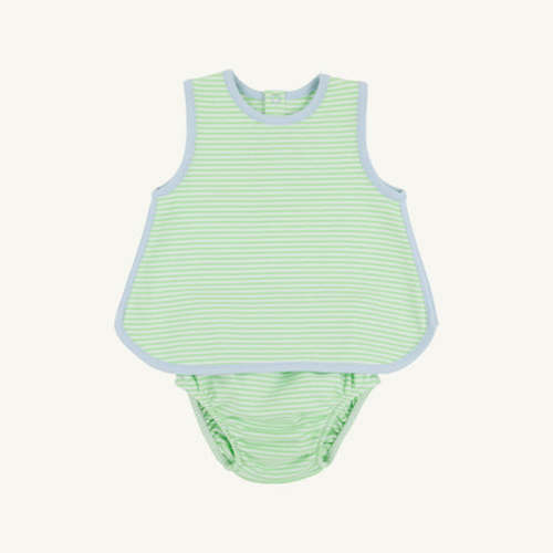 Stevie Set - Lexington Lime Stripe with Buckhead Blue