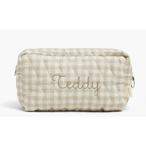 Toiletry Pouch - Beige Gingham