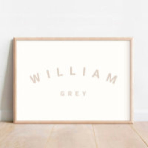 Neutral Minimalist Name Nursery Decor Poster | Zazzle