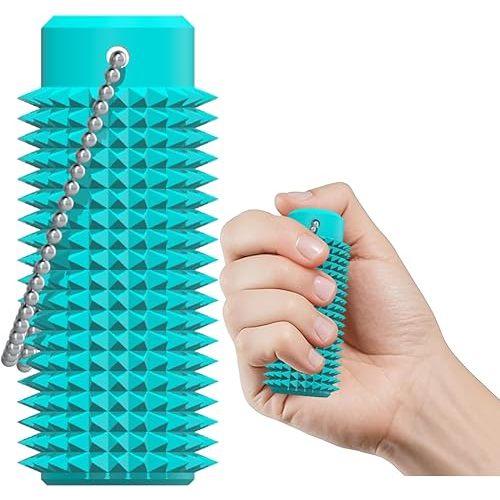 Little Ouchies Fidget - Pocket-Sized Stim Keychain with Spiky Grippie Design, Anxiety & Stress Relief Sensory Toy for Adults, Unique Gifts for Friends & Family (Iceblue)