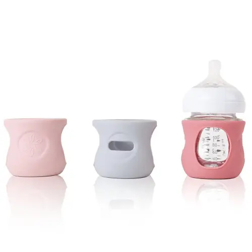 3 Pack Silicone Sleeve for Avent Natural Glass Baby Bottles, Compatible Philips Avent Glass Natural Baby Bottle 4oz