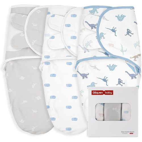 GLLQUEN BABY Swaddles for Newborns Organic Cotton, Soft Baby Boy Swaddles 0-3 Months, Womb-Like Sleep Sack Wrap Nursery Swaddling Blankets Tranquil Blue