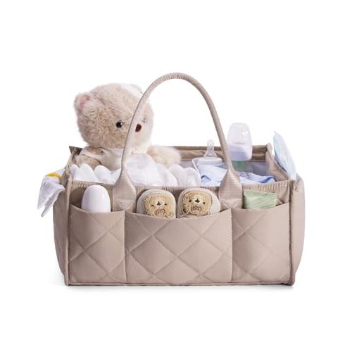 Baby Diaper Caddy Organizer, Nursery Storage Basket for Diapers and Baby Wipes